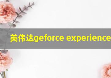 英伟达geforce experience滤镜